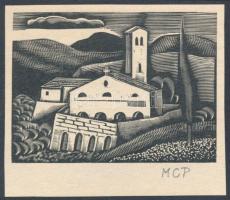 Molnár C. Pál (1894-1981): Illusztráció, fametszet, papír, utólagos jelzéssel, 6x8 cm