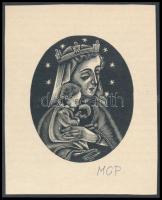 Molnár C. Pál (1894-1981): Királyné- Illusztráció, fametszet, papír, utólagos jelzéssel, 8x6 cm