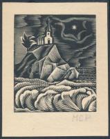 Molnár C. Pál (1894-1981): Királyné- Illusztráció, fametszet, papír, utólagos jelzéssel, 8x6,5 cm