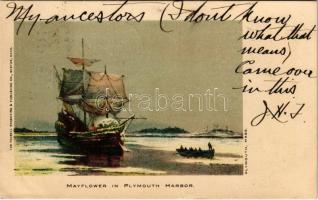 1905 Mayflower in Plymouth Harbor (English ship that carried the Pilgrims from England to Plymouth, Massachusetts, in 1620) The Federal Engraving & Publishing Co. (EK)