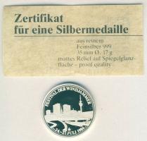 NSZK 1986. "Bremenhaven-árbócos hajó" Ag emlékérem, 17g T:PP Tanúsítvánnyal, díszdobozban!