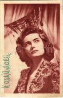 1944 Karády Katalin A királynő csókja Fővárosi Operettszínház. Foto Csiszár és Sárdi + saját kezű aláírása (vágott / cut)