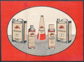 cca 1930 Mobiloil reklám kartonon. 17x12 cm