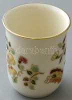 Zsolnay pillangómintás kupicás készlet, 4 db pohár + tálca. Kézzel festett, jelzett, az egyik poháro...