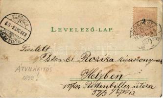 1899 Budapest XI. Gellérthegy tüzijátékkal. Világosság felé tartandó lap / hold to light litho (EK)