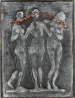Medgyessy Ferenc ( 1881 - 1958): A három grácia. Öntött, patinázott bronz fali plasztika. - Jelzett:...