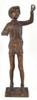 Kutas László (1936-): Karmester fiú. Bronz, jelzés nélkül, m:24 cm