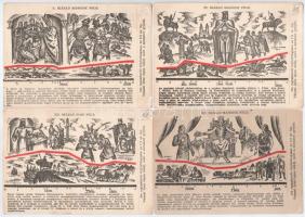 A Magyar Sors - bajtársi levelezés I. sz. (hadtörténeti) 11 darabos (hiányos) képeslapsorozata. Szerk. Kuthy Ferenc. K. Nagy Sándor rajzaival - kiadja a Magyar Nemzeti Szövetség