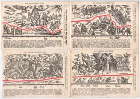 A Magyar Sors - bajtársi levelezés I. sz. (hadtörténeti) 11 darabos (hiányos) képeslapsorozata. Szer...