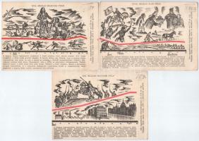 A Magyar Sors - bajtársi levelezés I. sz. (hadtörténeti) 11 darabos (hiányos) képeslapsorozata. Szer...