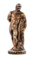 Herakles, bronz figura, szobor, jelzés nélkül, talapzatán felirattal, m: 8 cm