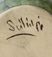 Vegyes kerámia, porcelán tétel (4 db tál ( egyik Janáky ?, sopron), 1db dísz.) Részben jelzett. Kopo...