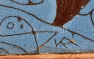 Katona Áron Sándor (1940-): Jónás a cet gyomrában.
Tűzzománc, fém, fa lapra applikálva, jelzett, 15...