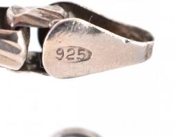 Ezüst(Ag) masszív hengeres fantázia nyaklánc, jelzett, h: 45,5 cm, nettó: 45,5 g