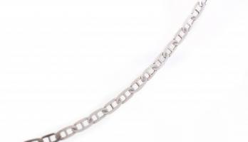 Ezüst(Ag) pálcikás szemű nyaklánc, jelzett, h: 37,5 cm, nettó: 2,5 g