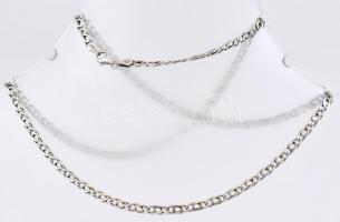 Ezüst(Ag) dupla szemes nyaklánc, jelzett, h: 55 cm, nettó: 5,4 g