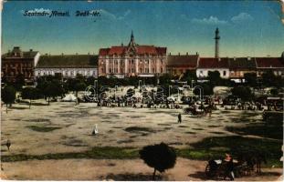 Szatmárnémeti, Satu Mare; Deák tér, piac / square, market (kopott sarkak / worn corners)