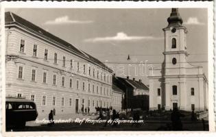 Szatmárnémeti, Satu Mare; Református templom és főgimnázium. A visszatért Szatmárnémeti / Calvinist church and high school