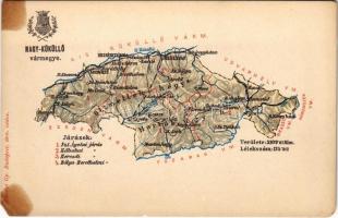 Nagy-Küküllő vármegye térképe. Kiadja Károlyi Gy. / Map of Tarnava-Mare county (EM)
