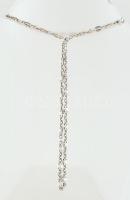 Ezüst(Ag) karikás, lamellás nyaklánc, jelzett, h: 46 cm, nettó: 7,3 g