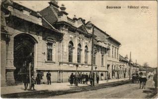 1915 Szerencs, Rákóczi utca, üzletek. Vasúti levelezőlapárusítás 7187. (kopott sarkak / worn corners)