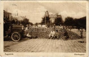 1933 Nagykőrös, uborkavásár, traktor (EB)