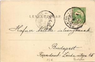 1902 Balatonföldvár, Bendegúz szálloda, Kupavezér szálloda, étterem. Divald Károly kiadása (EK)