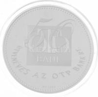 Kósa István (1953-) 1999. "50 éves az OTP Bank Rt." Ag emlékérem tanúsítvánnyal, eredeti d...