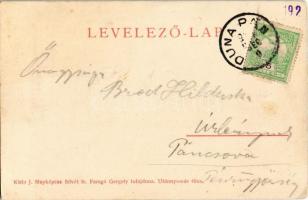 1900 Dunapataj, Református templom és paplak. Klein J. fényképész felvétele. Faragó Gergely kiadása ...