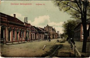 1914 Sárbogárd, Andrássy út, Tatay Benő, Oláh János üzlete (kopott sarkak / worn corners)
