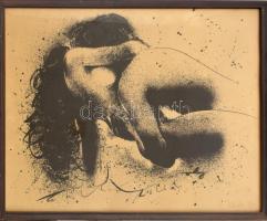 Szyksznian Wanda (1948-): Szeretkezők (erotikus grafika), 1987. Szitanyomat, papír. Jelzett, számozo...