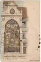 Olomouc, Olmütz; Olomoucky Orloj s figurkami / astronomical clock, mechanical postcard