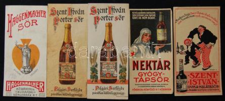 5 db régi sörös számolócédula