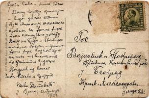 1923 Versec, Vrsac; Városház utca, Verseczi Hitelbank, Győri Mór, G. Florian & Comp. üzlete, Glü...