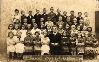 1938-39 Budapest XI. Bánát utcai iskola II-III. osztályos tanulói. Fábián István photo (Rb)