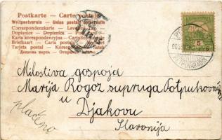 1905 Albrecht gőzüzemű oldalkerekes személyhajó Újvidéken a Péterváradi várral / Hungarian passenger...