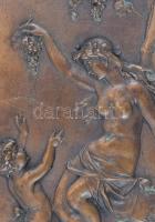 Incselkedő. Szecessziós bronz dombormű fali dísz. Jelzés nélkül. 18x24 cm