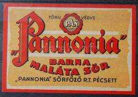 Régi sörcímke Pannónia Serfőző Rt