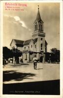 Nagybecskerek, Zrenjanin, Veliki Beckerek; Katolikus templom / Katolicka crkva / church + "Eucharisticki Kongress 1934"