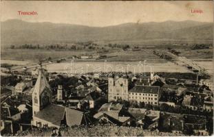 1908 Trencsén, Trencín; látkép a várból. Gansel Lipót kiadása / general view from the castle (EK)