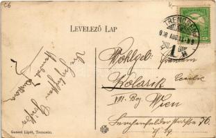 1908 Trencsén, Trencín; látkép a várból. Gansel Lipót kiadása / general view from the castle (EK)