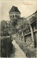 1909 Segesvár, Schässburg, Sighisoara; Zinngiesser Turm / torony / castle tower (EK)