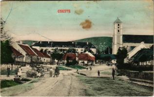 Csejte, Csejthe, Cachtice; Fő tér. Blau kiadása / main square (fl)