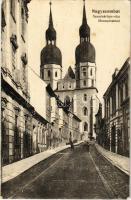 1918 Nagyszombat, Tyrnau, Trnava; Szeminárium utca, főtemplom / church, street