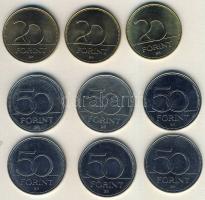 2003-2006. 20Ft "Deák" (3x), 50Ft "EU" (3x), "Vöröskereszt" (3x) T:2,2/3+