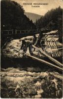 1915 Visóvölgy, Valea Viseului; tutajozás a Visóczon (Máramaros), Visó folyó. Berger Miksa utóda kiadása / rafting on the Viseu river, folklore (fa)