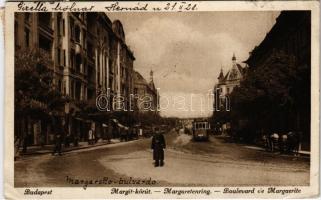 1925 Budapest II. Margit körút, villamos, közlekedési rendőr (EK)