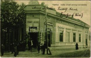 1918 Topolya, Bácstopolya, Backa Topola; Izsáky József csemege kereskedés üzlete és saját kiadása / shop (EK)