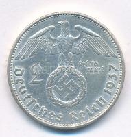 Német Harmadik Birodalom 1937A 2M Ag "Hindenburg" T:1-,2 
German Third Empire 1937A 2 Rei...