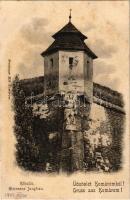 1902 Komárom, Komárno; Kőszűz. Freisinger Mór kiadása / Steinerne Jungfrau / castle, monument (fl)